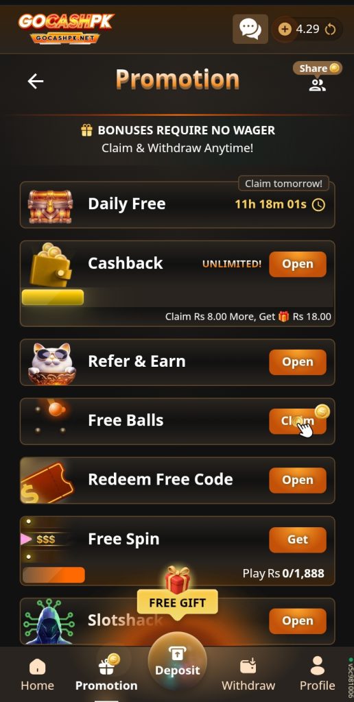Go Cash pk Game